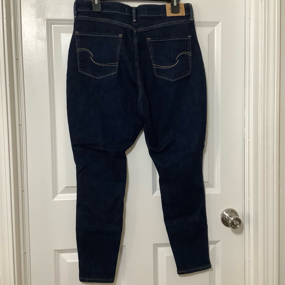 Signature by Levi Strauss Dark Women's high rise Skinny Jeans size 14 Small. - Picture 4 of 13